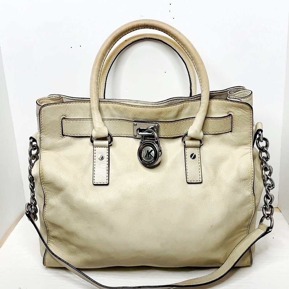 MICHAEL KORS Light taupe Hamilton satchel